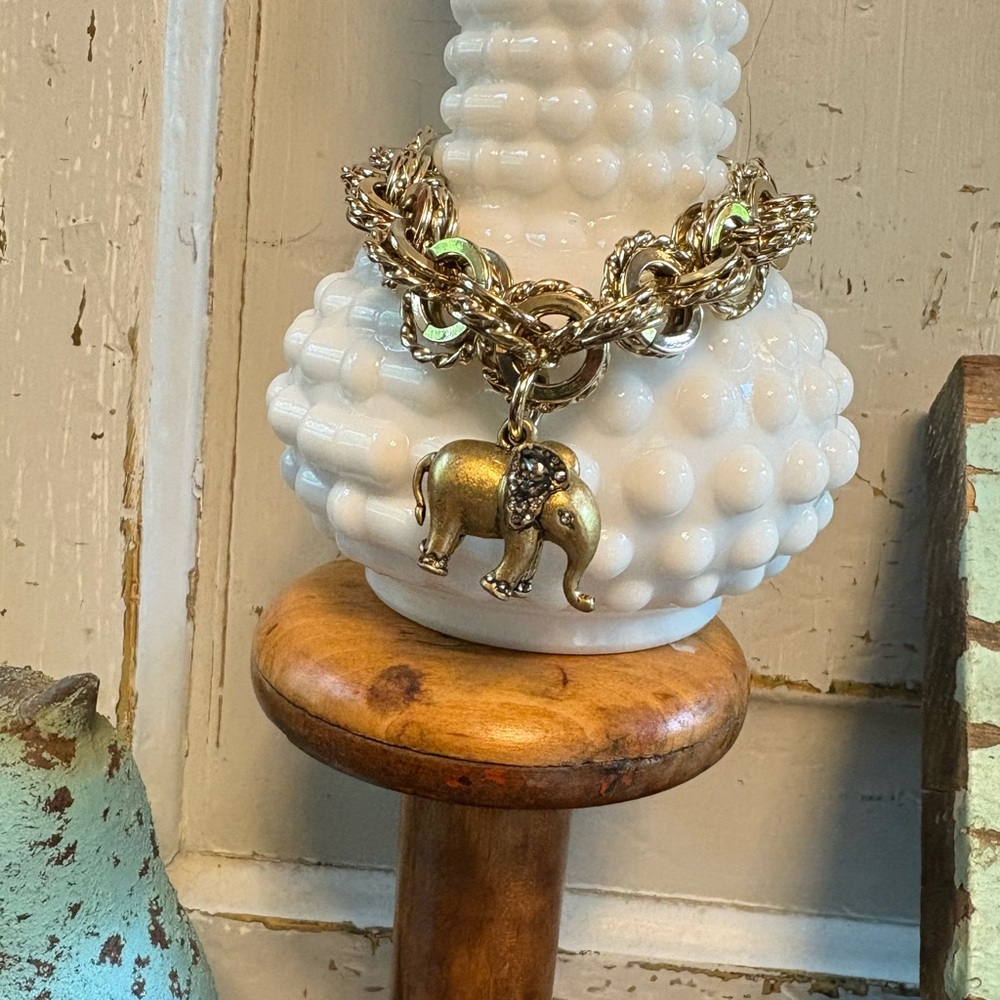 Anne Taylor Gold Elephant Charm Bracelet